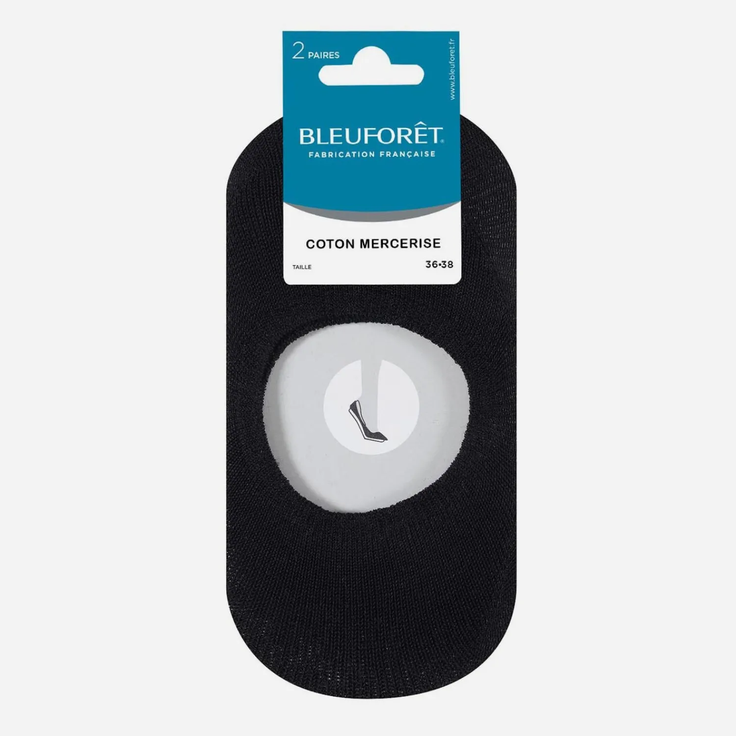 Bleu Foret Chaussettes & Collants^2 paires de chaussettes invisibles BLEUFORET es Pointure 36-38 NOIR