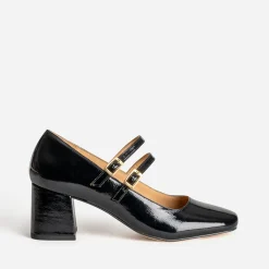 Eram Escarpins^Babies à talon e cuir verni NOIR