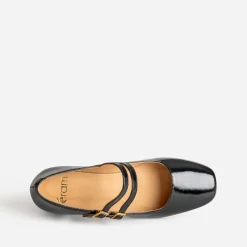 Eram Escarpins^Babies à talon e cuir verni NOIR