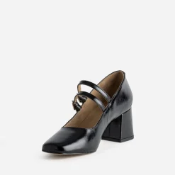Eram Escarpins^Babies à talon e cuir glacé NOIR