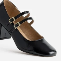 Eram Escarpins^Babies à talon e cuir glacé NOIR