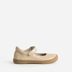 Buggy Ballerines^Babies en cuir irisé à scratch BEIGE
