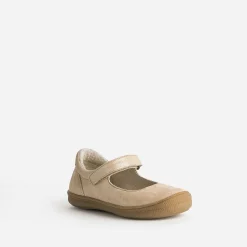Buggy Ballerines^Babies en cuir irisé à scratch BEIGE