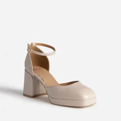 Eram Escarpins^Babies verni à bout carré BEIGE