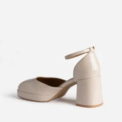 Eram Escarpins^Babies verni à bout carré BEIGE