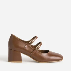 Eram Escarpins^Babies double bride COGNAC