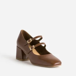 Eram Escarpins^Babies double bride COGNAC