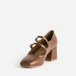 Eram Escarpins^Babies double bride COGNAC
