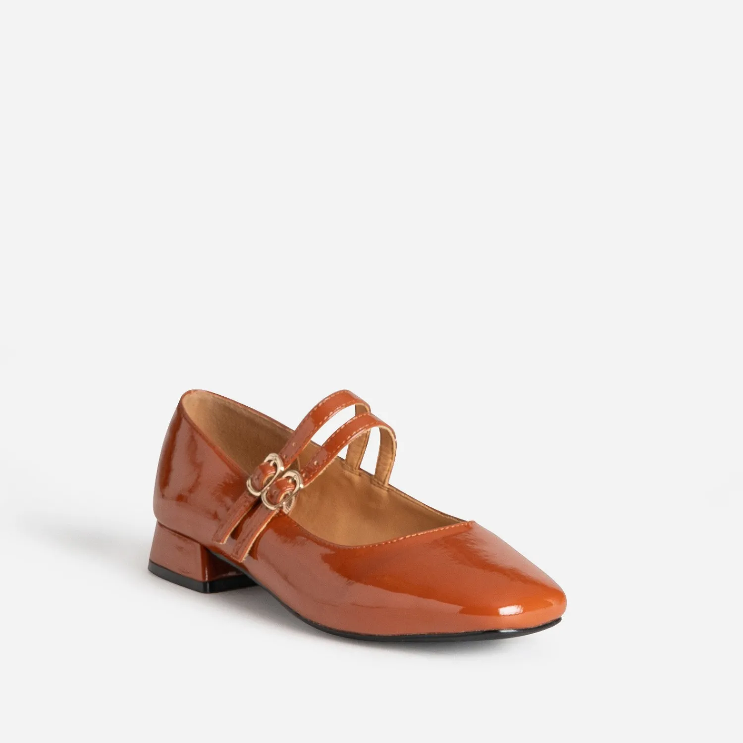 Eram Ballerines^Babies verni fines brides COGNAC