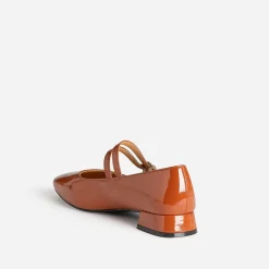 Eram Ballerines^Babies verni fines brides COGNAC