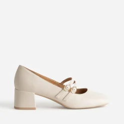 Eram Escarpins^Babies écru brides fines à talon BEIGE