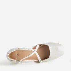 Eram Escarpins^Babies écru vernie brides croisées BEIGE
