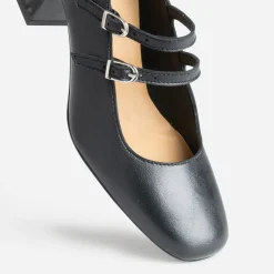 Eram Escarpins^Babies cuir à fines brides NOIR