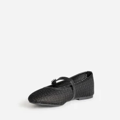 Eram Ballerines^Babies e résille tressée boucle strass NOIR