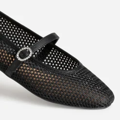 Eram Ballerines^Babies e résille tressée boucle strass NOIR