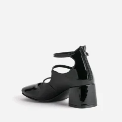 Eram Escarpins^Babies e vernie à talon triple bride NOIR