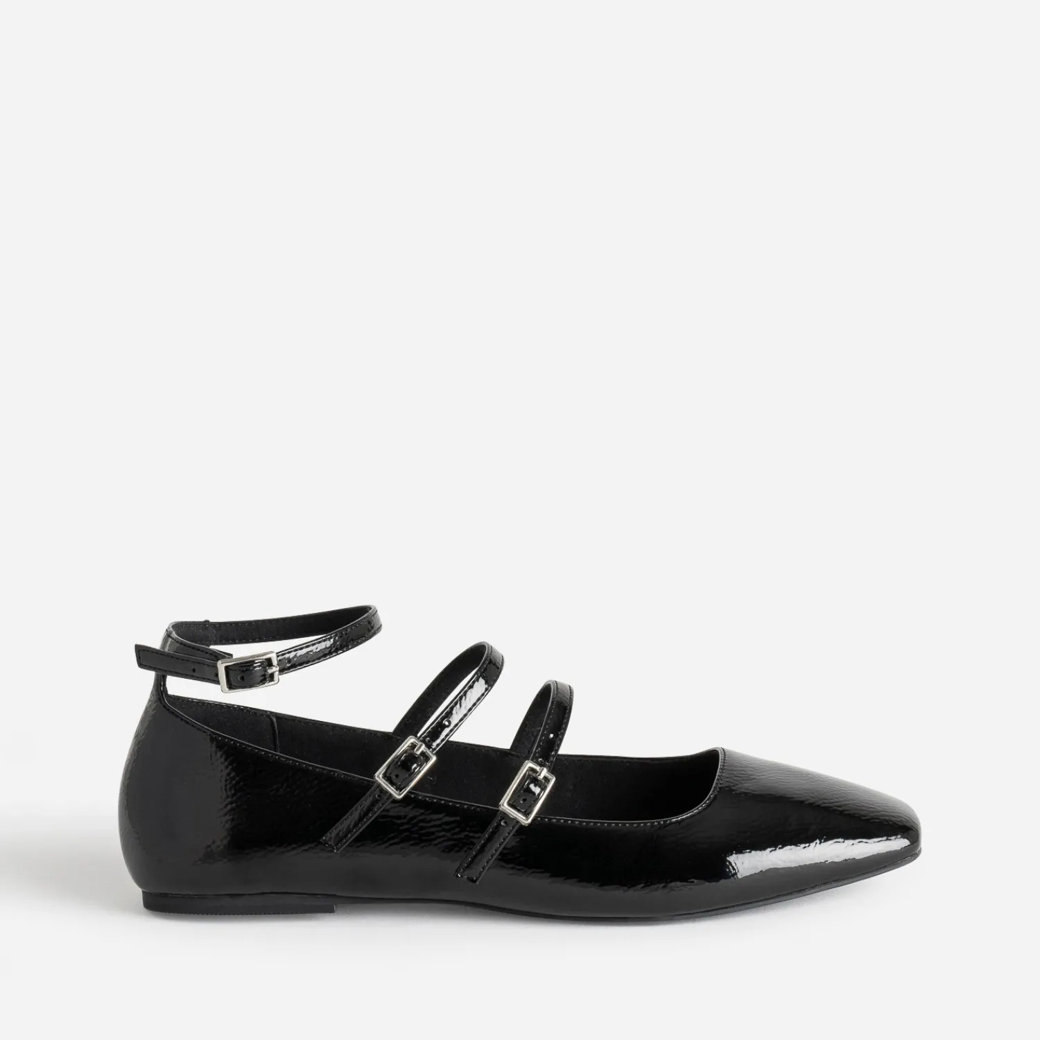 Eram Ballerines^Babies e vernie à triple bride NOIR