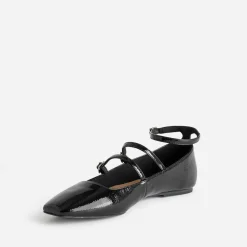 Eram Ballerines^Babies e vernie à triple bride NOIR