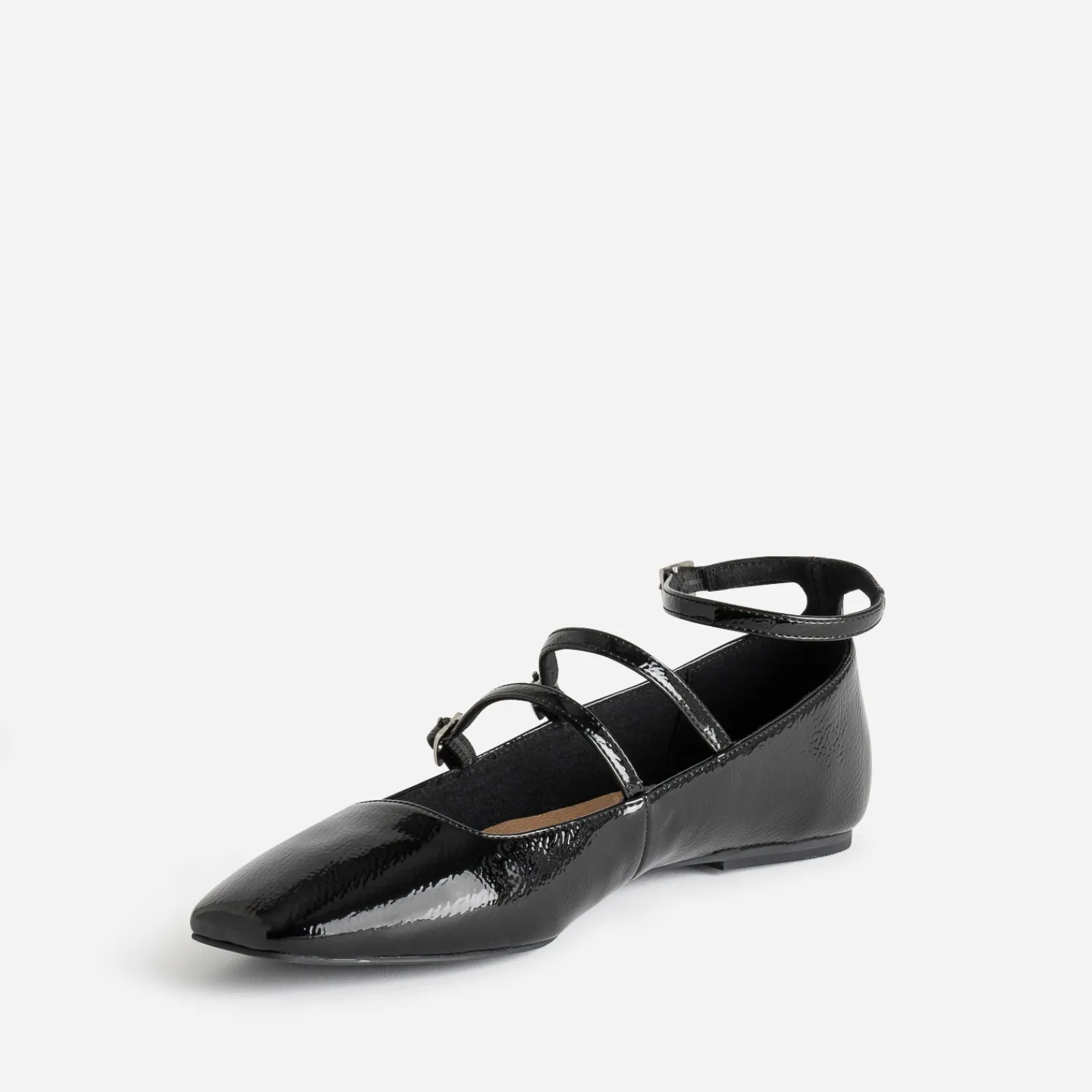 Eram Ballerines^Babies e vernie à triple bride NOIR