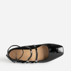 Eram Ballerines^Babies e vernie à triple bride NOIR