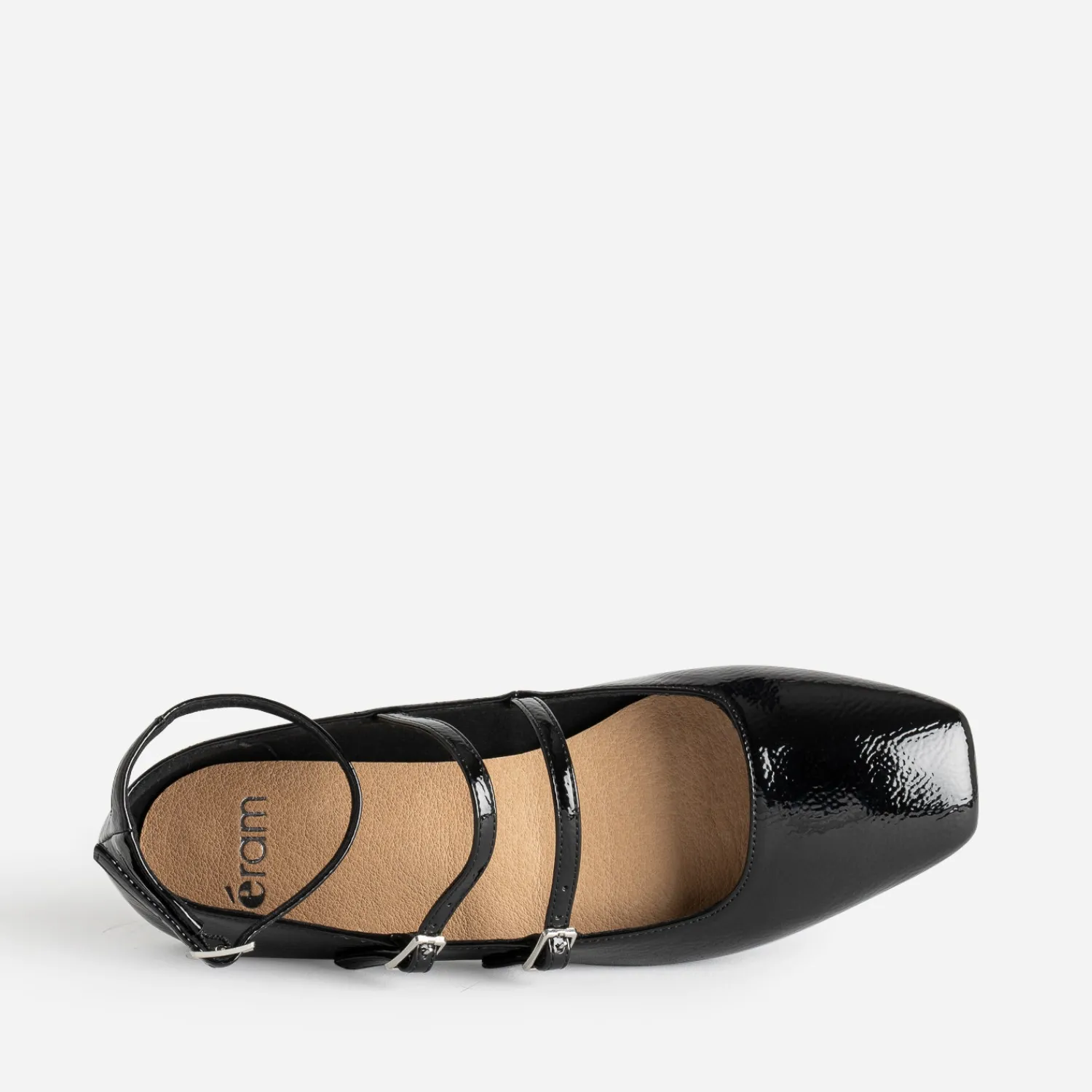 Eram Ballerines^Babies e vernie à triple bride NOIR