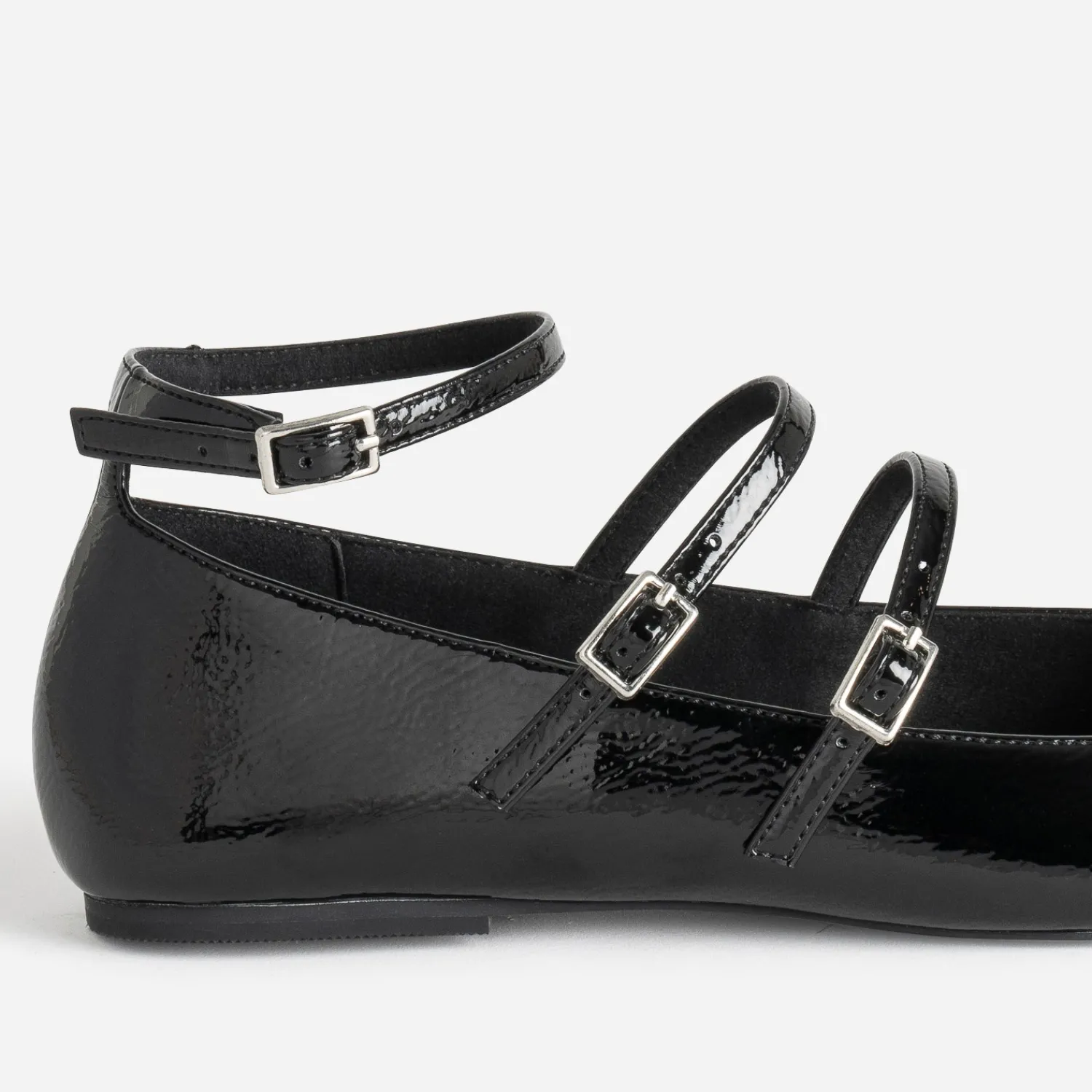 Eram Ballerines^Babies e vernie à triple bride NOIR