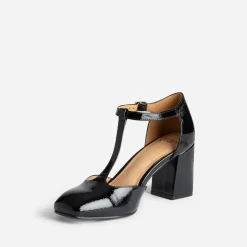 Eram Escarpins^Babies salomé e vernie à talon NOIR
