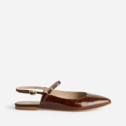 Eram Ballerines^Babies slingback cuir bout pointu COGNAC