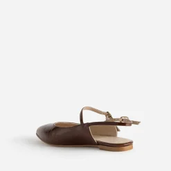 Eram Ballerines^Babies slingback cuir bout pointu COGNAC