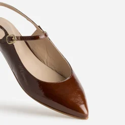 Eram Ballerines^Babies slingback cuir bout pointu COGNAC