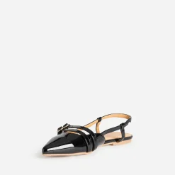 Texto Ballerines^Babies slingback e vernie NOIR