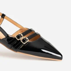 Texto Ballerines^Babies slingback e vernie NOIR