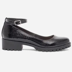 Texto Ballerines^Babies e vernie à semelle crantée NOIR