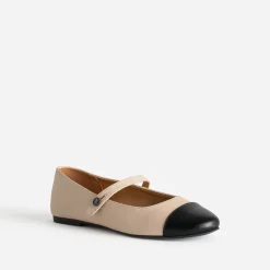 Eram Ballerines^Ballerine bout noir à bride BEIGE