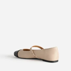 Eram Ballerines^Ballerine bout noir à bride BEIGE