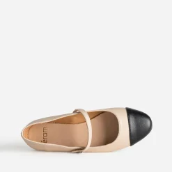 Eram Ballerines^Ballerine bout noir à bride BEIGE