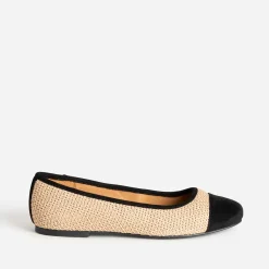 Eram Ballerines^Ballerine tressée bout noir BEIGE