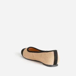 Eram Ballerines^Ballerine tressée bout noir BEIGE