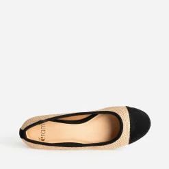 Eram Ballerines^Ballerine tressée bout noir BEIGE