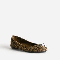 Eram Ballerines^Ballerine camel cuir velours motif léopard IMPRIME