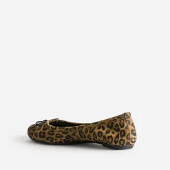 Eram Ballerines^Ballerine camel cuir velours motif léopard IMPRIME