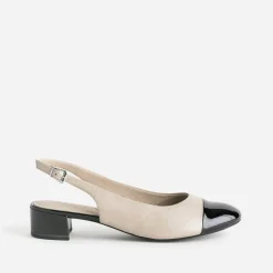 Caprice Ballerines|Escarpins^Ballerine cuir bout et talon noirs vernis BEIGE