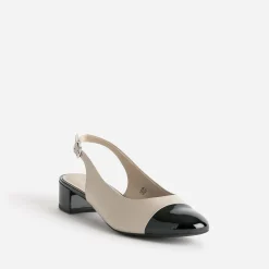 Caprice Ballerines|Escarpins^Ballerine cuir bout et talon noirs vernis BEIGE