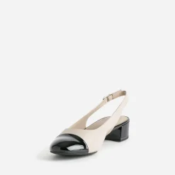 Caprice Ballerines|Escarpins^Ballerine cuir bout et talon noirs vernis BEIGE