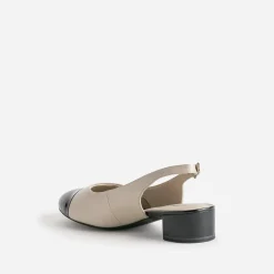 Caprice Ballerines|Escarpins^Ballerine cuir bout et talon noirs vernis BEIGE