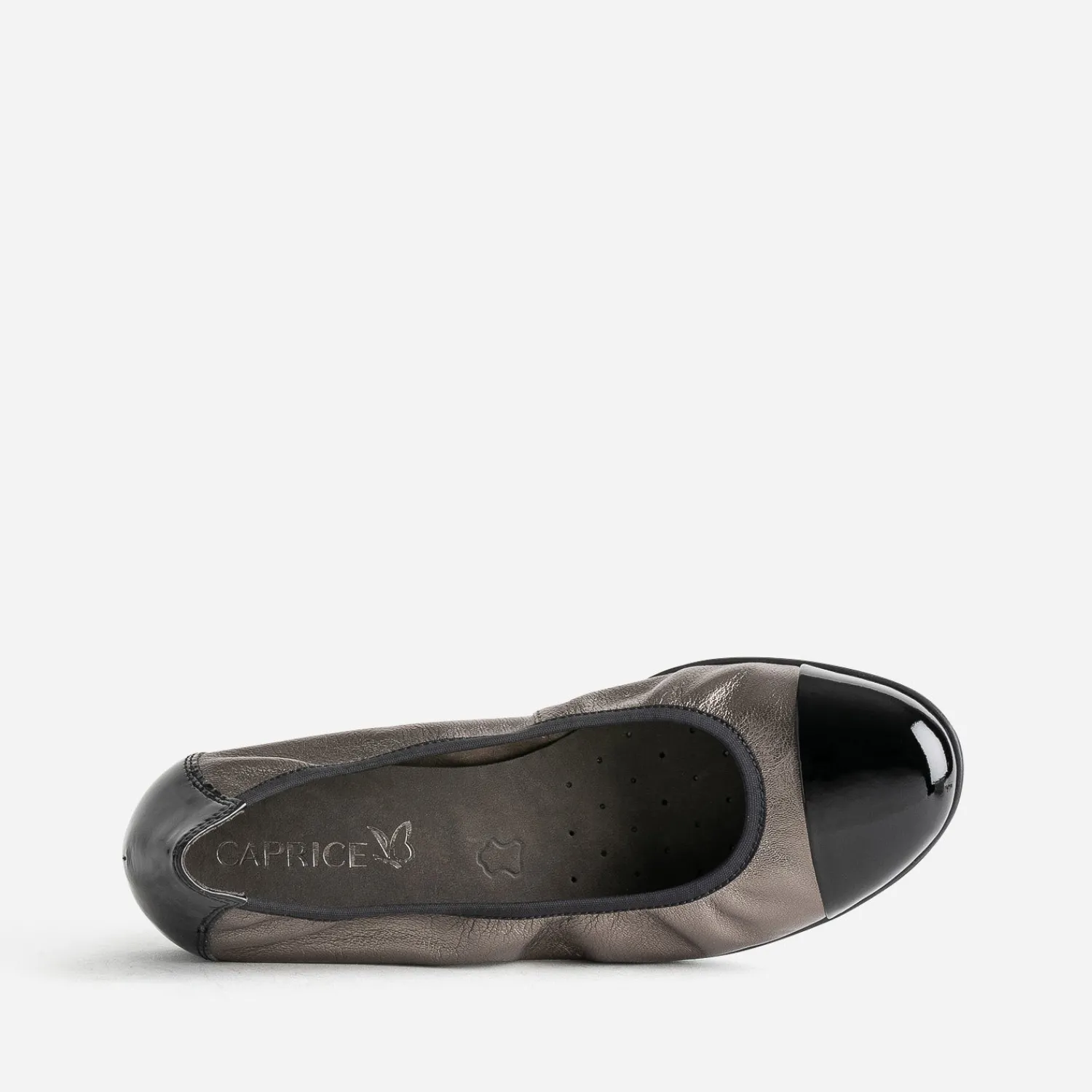 Caprice Ballerines^Ballerine bronze élastiquée à bout verni METALISE