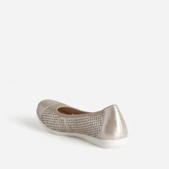 Caprice Ballerines^Ballerine dée élastiquée cuir ajouré OR
