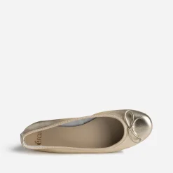 Eram Ballerines^Ballerine dée en cuir avec nœud OR