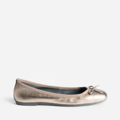 Eram Ballerines^Ballerine dorée foncée en cuir METALISE