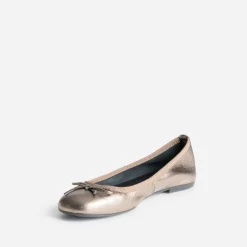 Eram Ballerines^Ballerine dorée foncée en cuir METALISE
